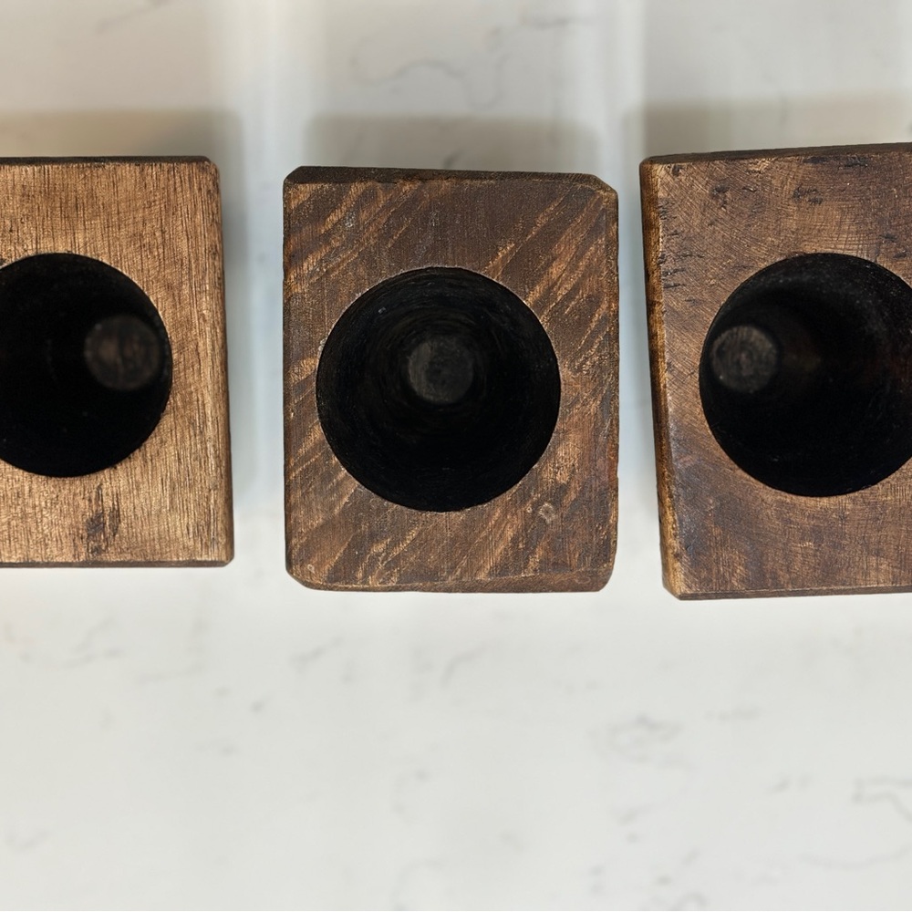 Wooden Square Candle Holders - Picture 3 of 3